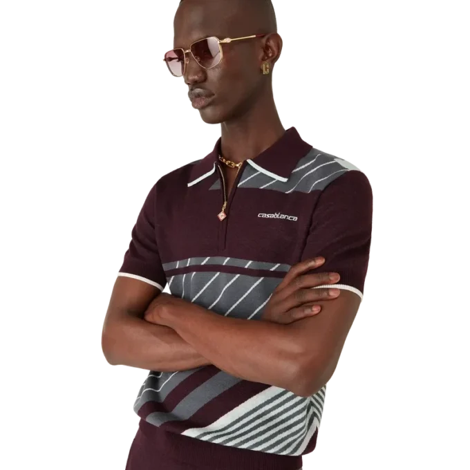 Merino Diagonal Tennis Polo