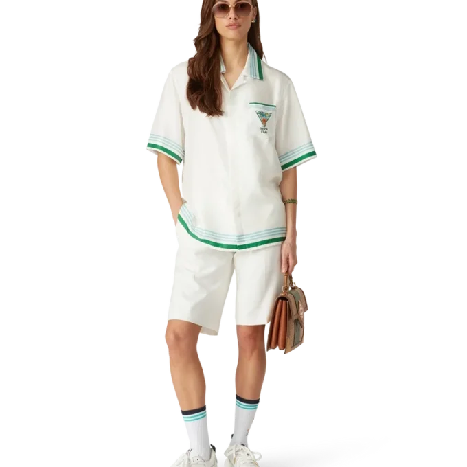 Metaphysical Tennis Icon Short Sleeve Silk Shirt