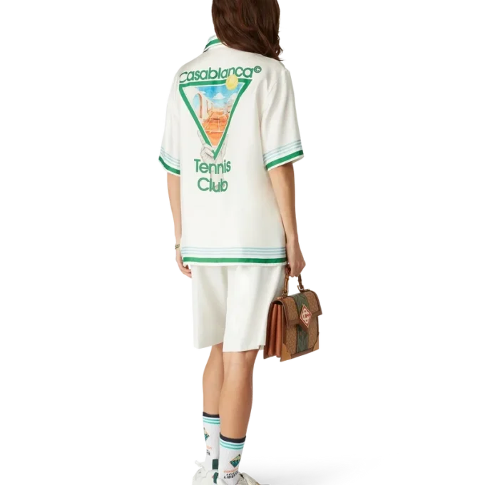 Metaphysical Tennis Icon Short Sleeve Silk Shirt
