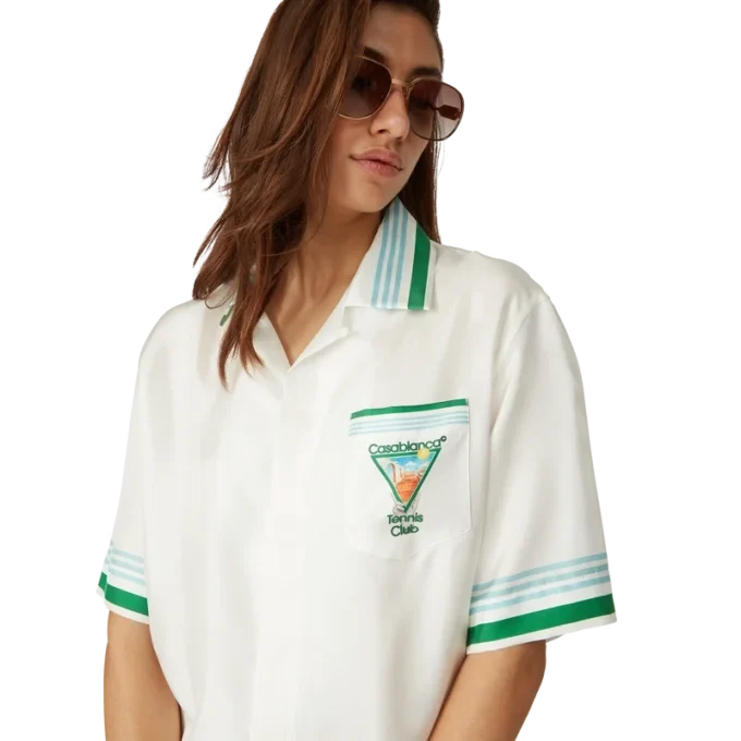 Metaphysical Tennis Icon Short Sleeve Silk Shirt