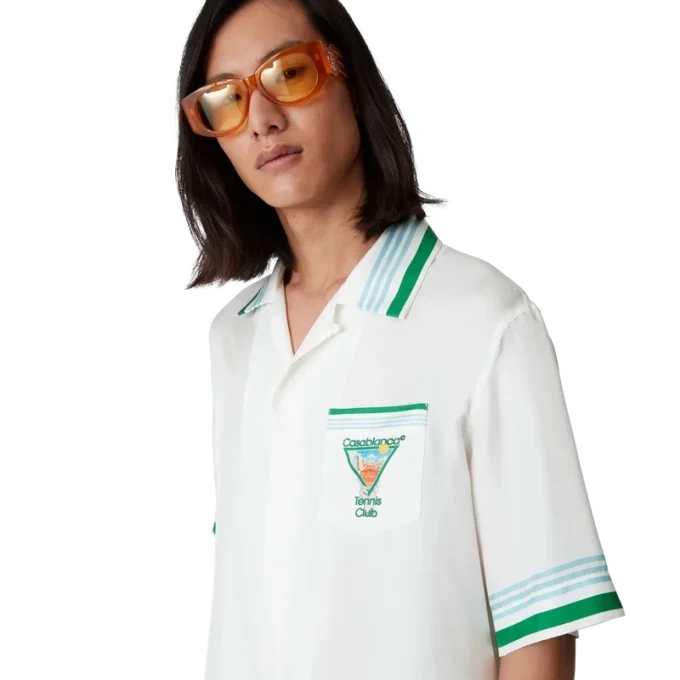 Metaphysical Tennis Icon Short Sleeve Silk Shirt
