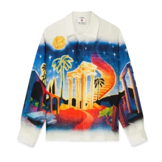 Midnight Acropolis Long Sleeve Silk Shirt Midnight Acropolis Long Sleeve Silk Shirt