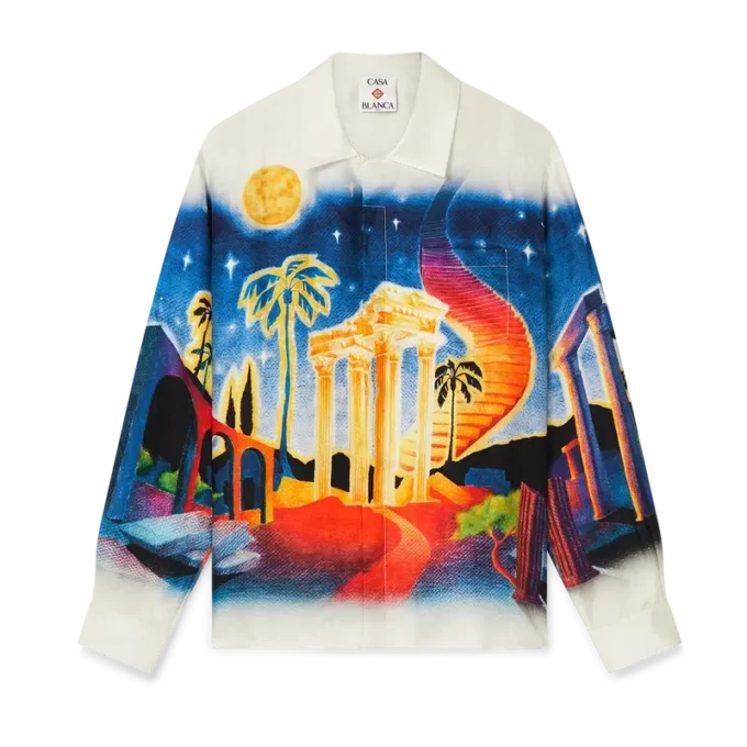 Midnight Acropolis Long Sleeve Silk Shirt Midnight Acropolis Long Sleeve Silk Shirt