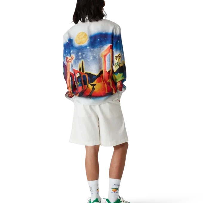 Midnight Acropolis Long Sleeve Silk Shirt Midnight Acropolis Long Sleeve Silk Shirt