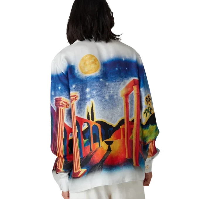 Midnight Acropolis Long Sleeve Silk Shirt Midnight Acropolis Long Sleeve Silk Shirt