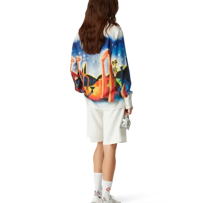Midnight Acropolis Long Sleeve Silk Shirt Midnight Acropolis Long Sleeve Silk Shirt