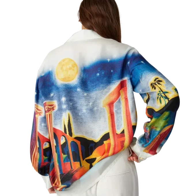 Midnight Acropolis Long Sleeve Silk Shirt Midnight Acropolis Long Sleeve Silk Shirt