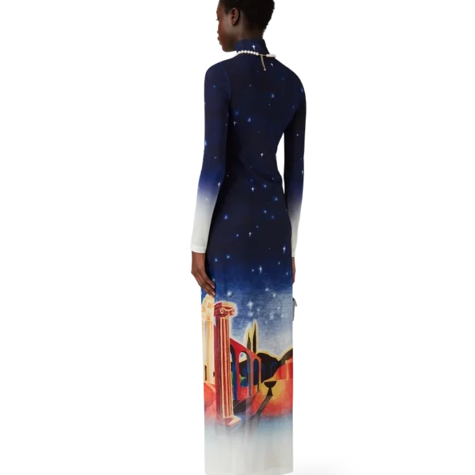 Midnight Acropolis Mesh Dress
