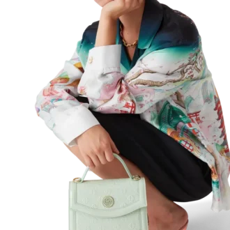 Mint Monogram Embossed Mini Jeanne Bag