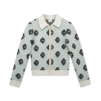 Mohair Monogram Zip Jumper