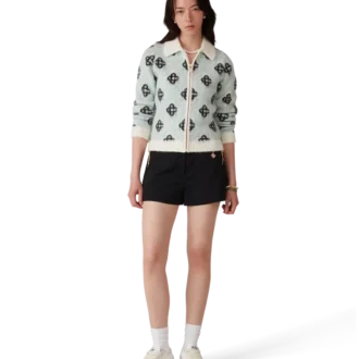 Mohair Monogram Zip Jumper