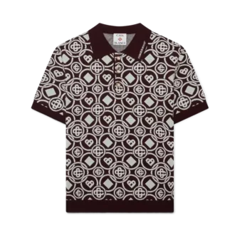 Monogram Cotton Knit Polo Shirt