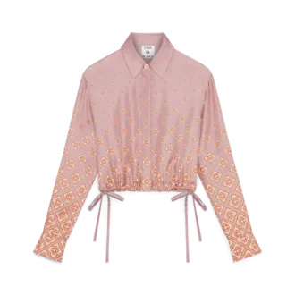 Monogram Degrade Long Sleeve Silk Shirt Monogram Degrade Long Sleeve Silk Shirt