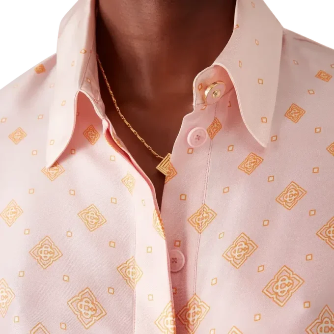 Monogram Degrade Long Sleeve Silk Shirt Monogram Degrade Long Sleeve Silk Shirt