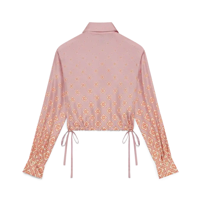 Monogram Degrade Long Sleeve Silk Shirt Monogram Degrade Long Sleeve Silk Shirt