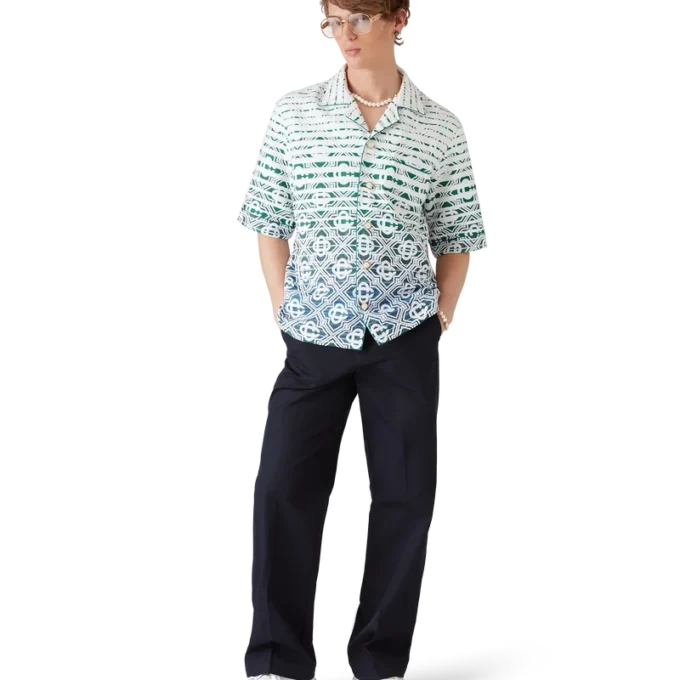 Monogram Gradient Towelling Short Sleeve Shirt Monogram Gradient Towelling Short Sleeve Shirt