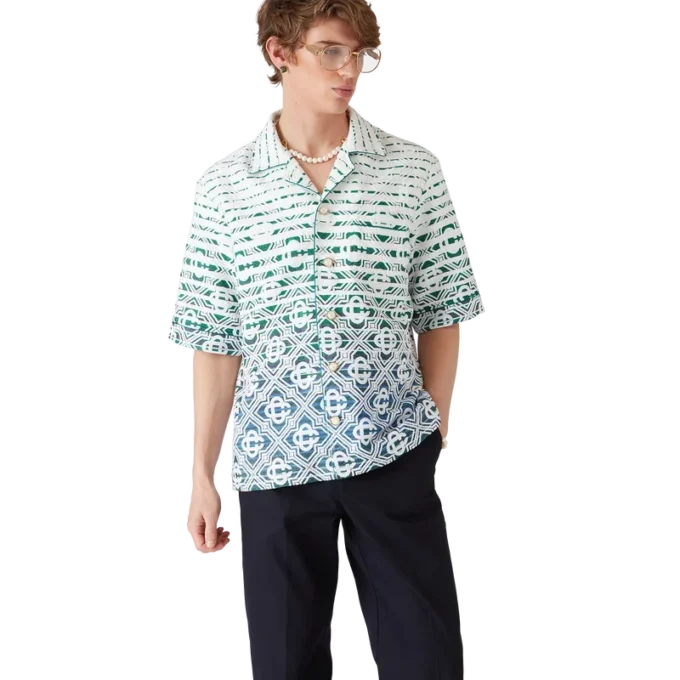 Monogram Gradient Towelling Short Sleeve Shirt Monogram Gradient Towelling Short Sleeve Shirt