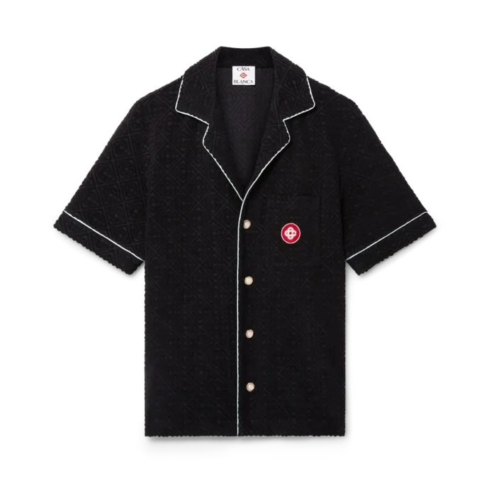 Monogram Jacquard Short Sleeve Towelling Shirt Monogram Jacquard Short Sleeve Towelling Shirt