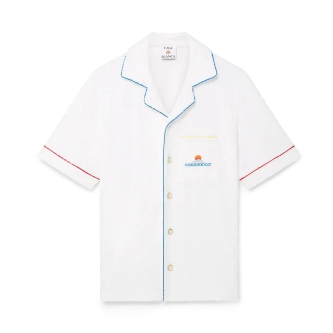 Monogram Jacquard Short Sleeve Towelling Shirt Monogram Jacquard Short Sleeve Towelling Shirt
