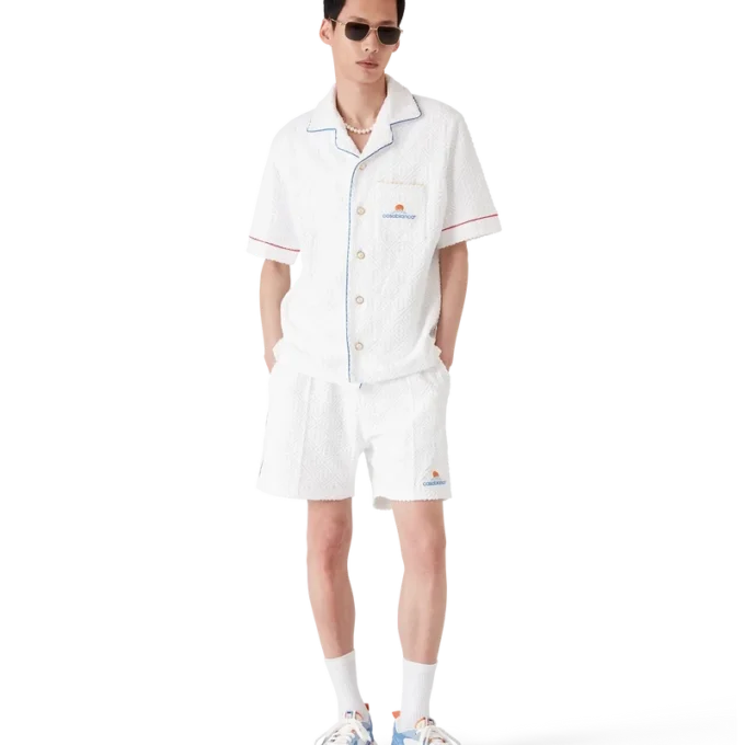Monogram Jacquard Short Sleeve Towelling Shirt Monogram Jacquard Short Sleeve Towelling Shirt