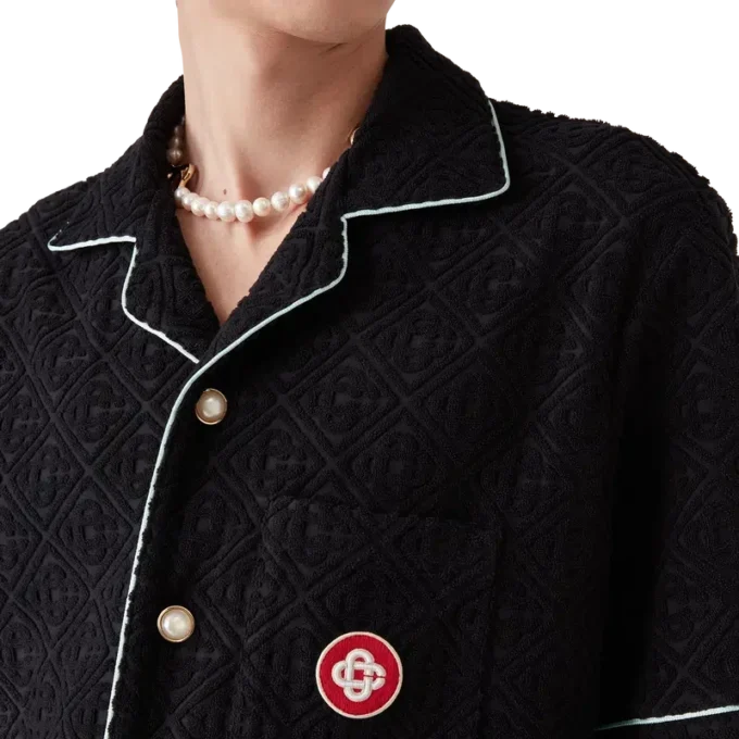 Monogram Jacquard Short Sleeve Towelling Shirt Monogram Jacquard Short Sleeve Towelling Shirt