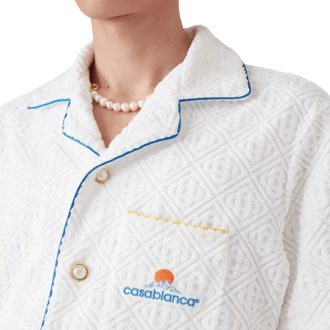 Monogram Jacquard Short Sleeve Towelling Shirt Monogram Jacquard Short Sleeve Towelling Shirt