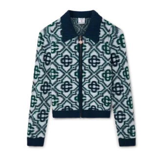Monogram Knit Zip Jumper