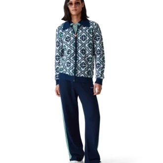 Monogram Knit Zip Jumper