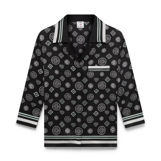 Monogram Pyjama Silk Satin Shirt