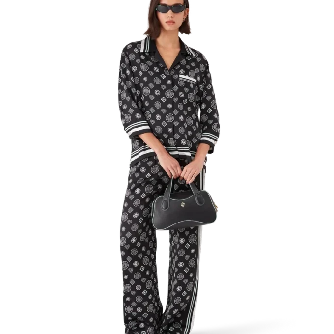Monogram Pyjama Silk Satin Shirt