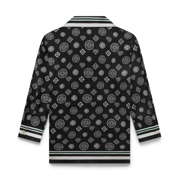 Monogram Pyjama Silk Satin Shirt