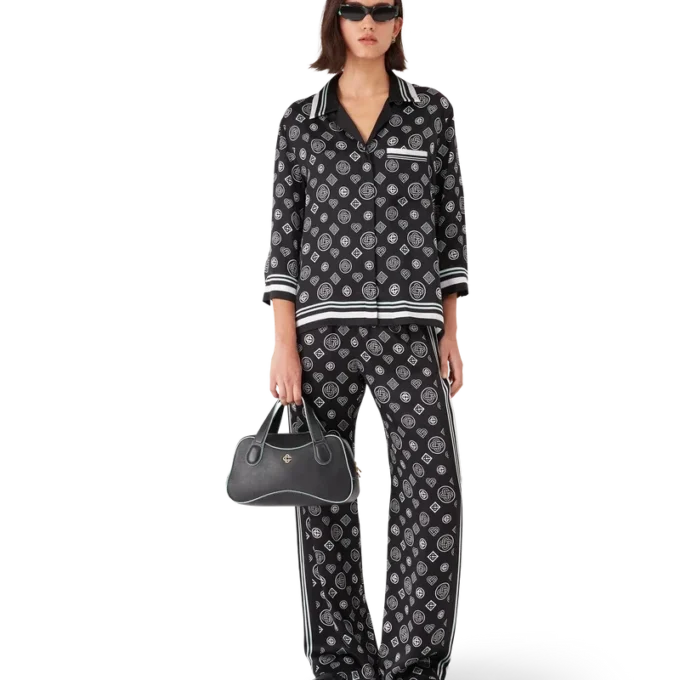Monogram Pyjama Silk Satin Trousers Monogram Pyjama Silk Satin Trousers