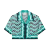 Monogram Wave Cropped Silk Shirt