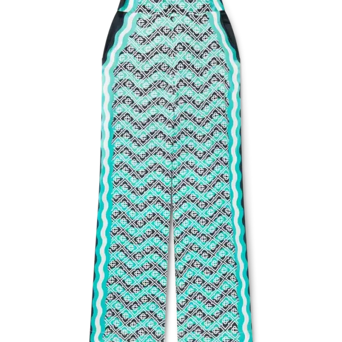 Monogram Wave Silk Trousers