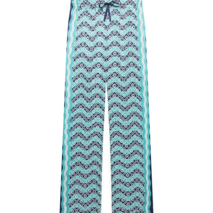 Monogram Wave Silk Trousers Monogram Wave Silk Trousers