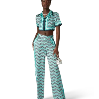 Monogram Wave Silk Trousers