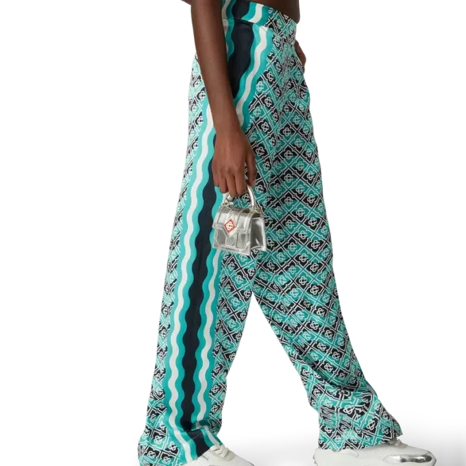 Monogram Wave Silk Trousers