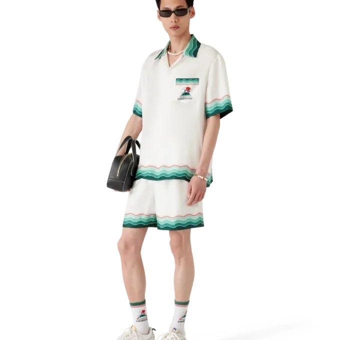 Montagne Ondulae Short Sleeve Silk Shirt Montagne Ondulae Short Sleeve Silk Shirt