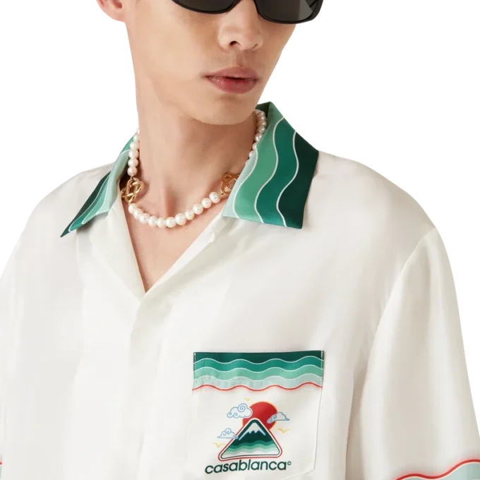 Montagne Ondulae Short Sleeve Silk Shirt Montagne Ondulae Short Sleeve Silk Shirt