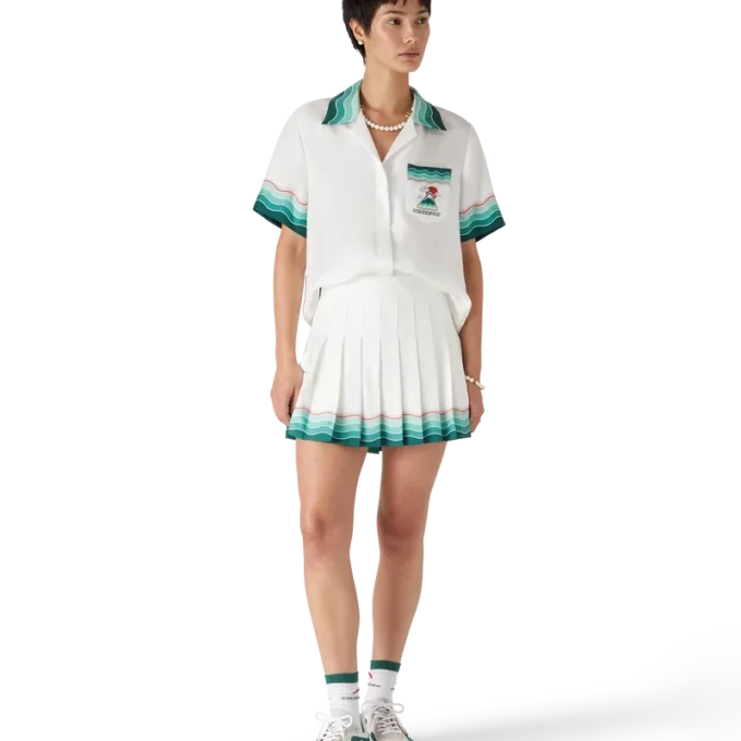 Tennis Pleated Silk Pleated Mini Skirt Tennis Pleated Silk Pleated Mini Skirt