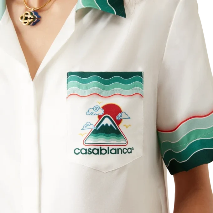 Montagne Ondulee Silk Short Sleeve Shirt