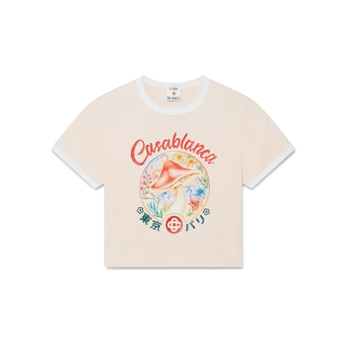 Mushroom Emblem Cropped T-Shirt