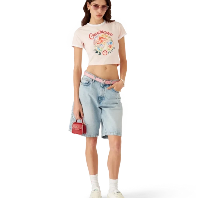 Mushroom Emblem Cropped T-Shirt