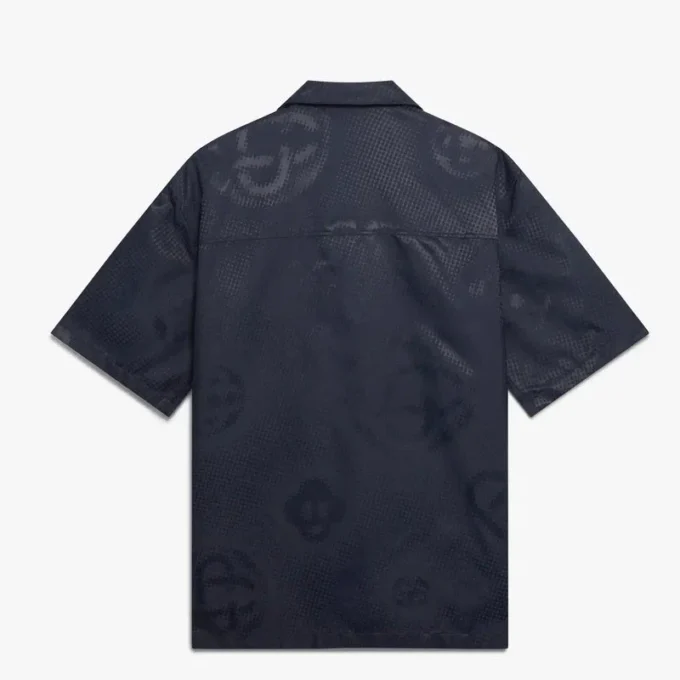 Navy Half Tone Monogram Short Sleeve Shirt Navy Half Tone Monogram Short Sleeve Shirt