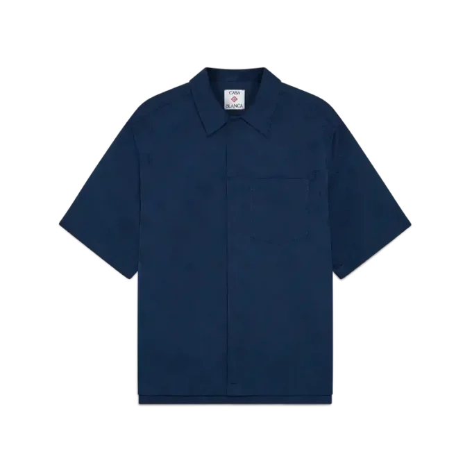 Navy Monogram Short Sleeve Shirt Navy Monogram Short Sleeve Shirt