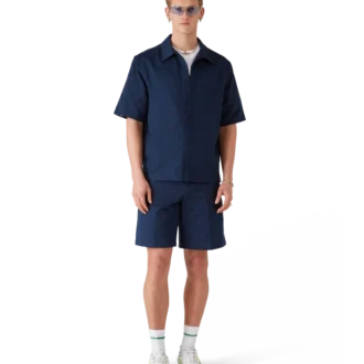 Navy Monogram Short Sleeve Shirt