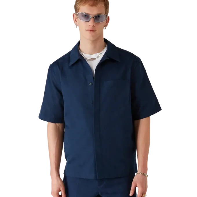 Navy Monogram Short Sleeve Shirt Navy Monogram Short Sleeve Shirt