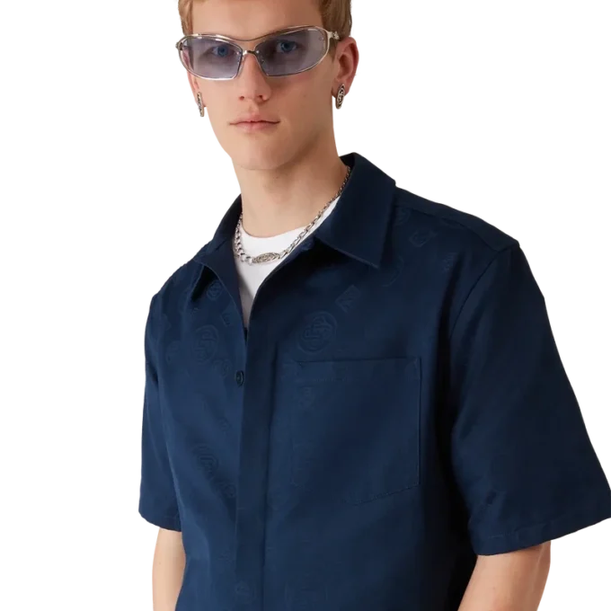 Navy Monogram Short Sleeve Shirt Navy Monogram Short Sleeve Shirt