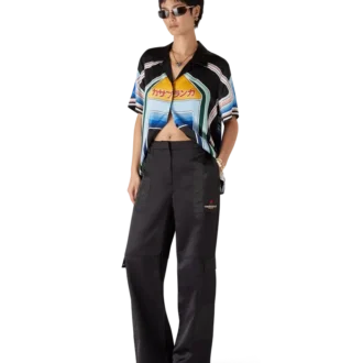 Nylon and Satin Mountain Camo Cargo Trousers