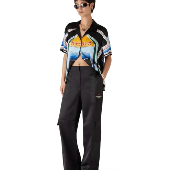 Nylon and Satin Mountain Camo Cargo Trousers Nylon and Satin Mountain Camo Cargo Trousers
